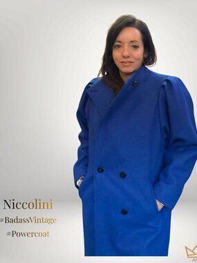 Vintage Niccolini Kings Cobalt Blue Power Shoulder Coat